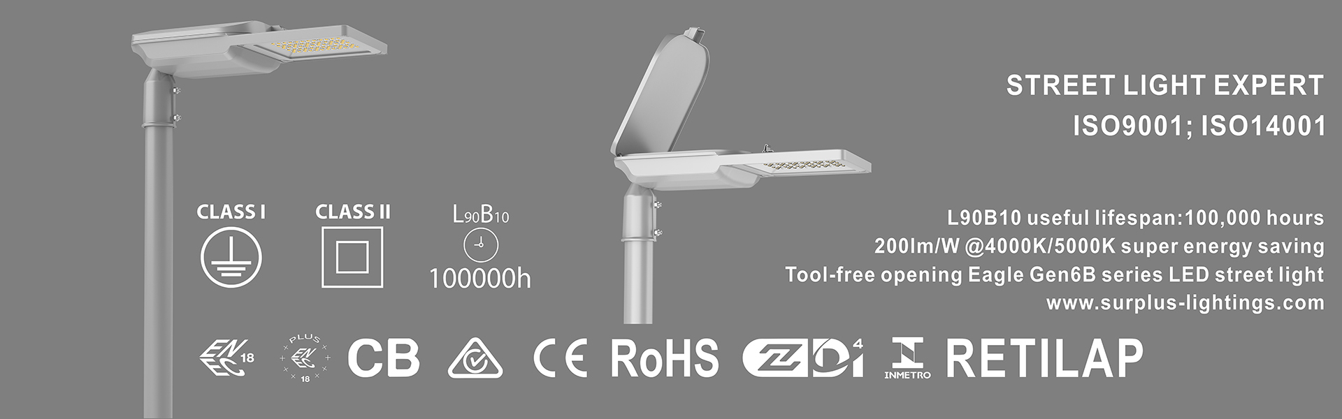 quality Eagle Gen4 195lm/W ENEC ENEC+ CB SAA Zhaga-D4i Street Light factory