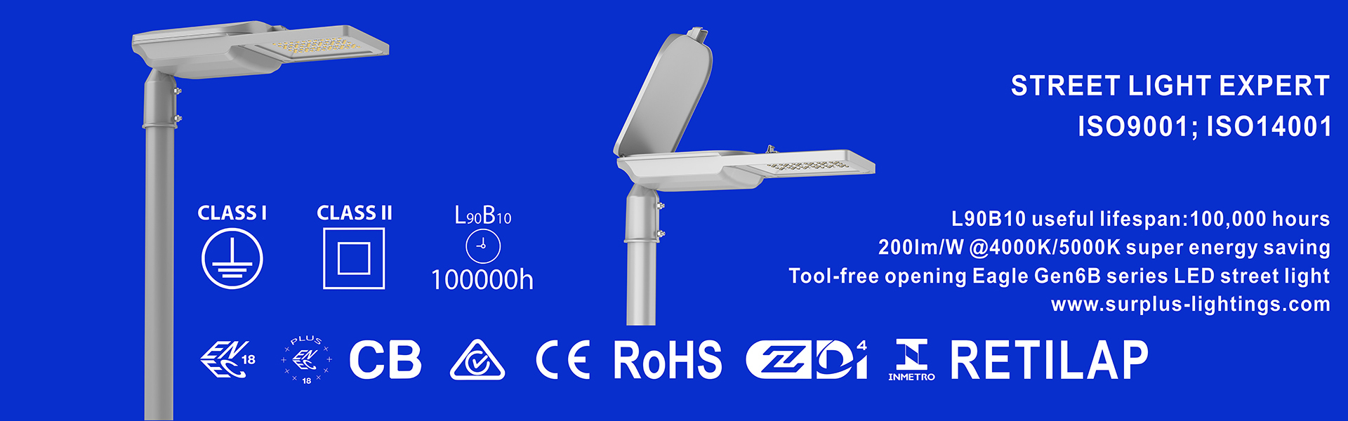 quality Eagle Gen4 195lm/W ENEC ENEC+ CB SAA Zhaga-D4i Street Light factory