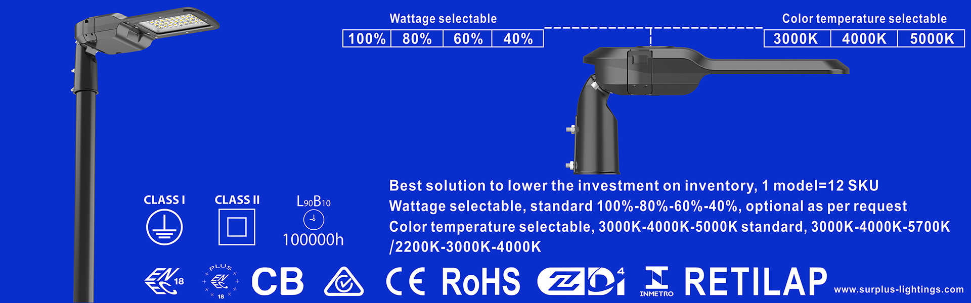 quality Eagle Gen4 195lm/W ENEC ENEC+ CB SAA Zhaga-D4i Street Light factory