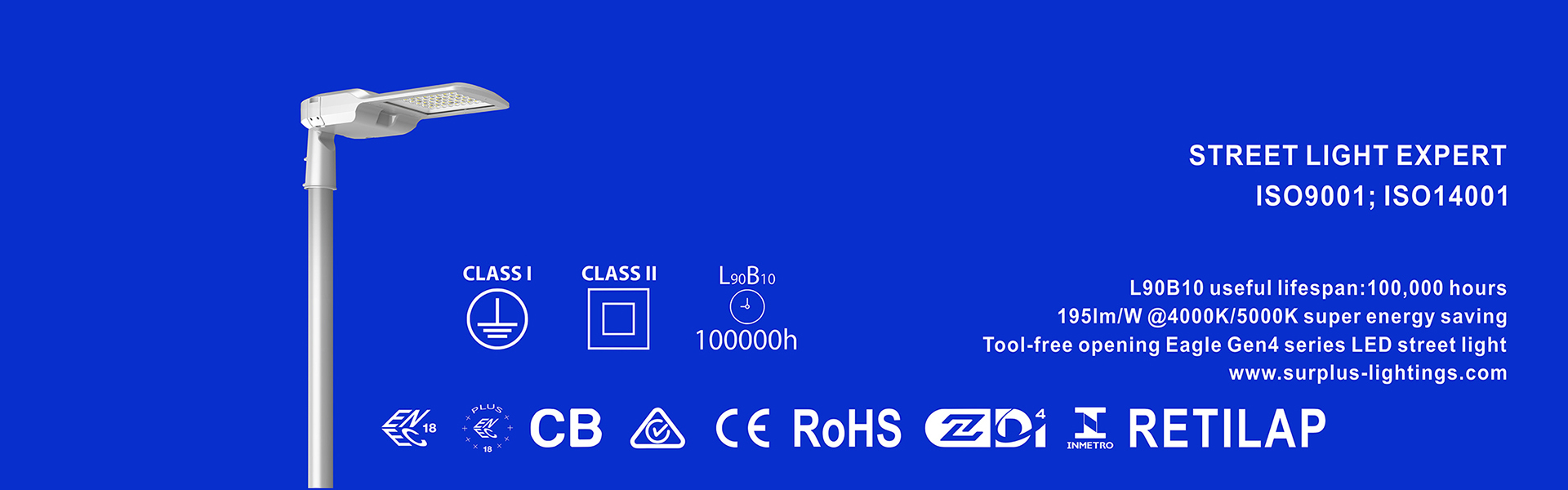 quality Eagle Gen4 195lm/W ENEC ENEC+ CB SAA Zhaga-D4i Street Light factory