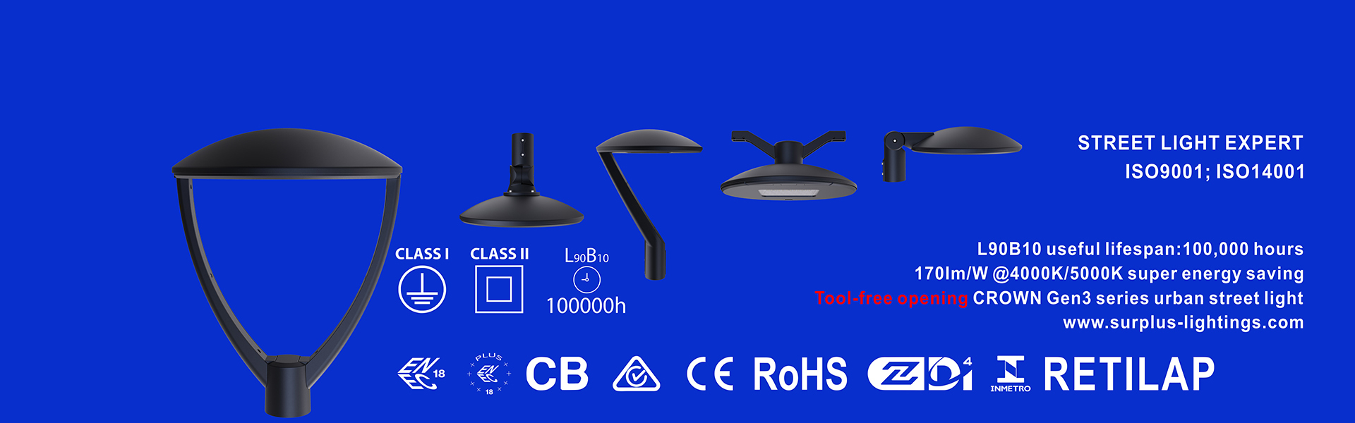 quality Eagle Gen4 195lm/W ENEC ENEC+ CB SAA Zhaga-D4i Street Light factory